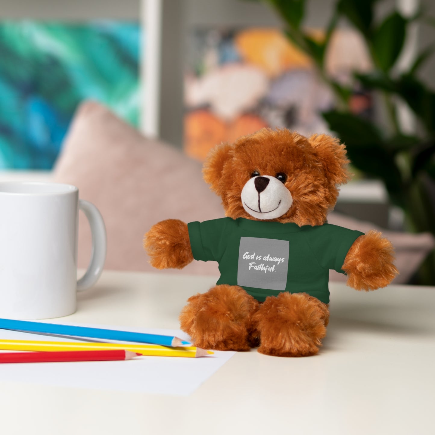 Faithful Bear Stuffed Animal - God is Always Faithful Teeshirt Toy