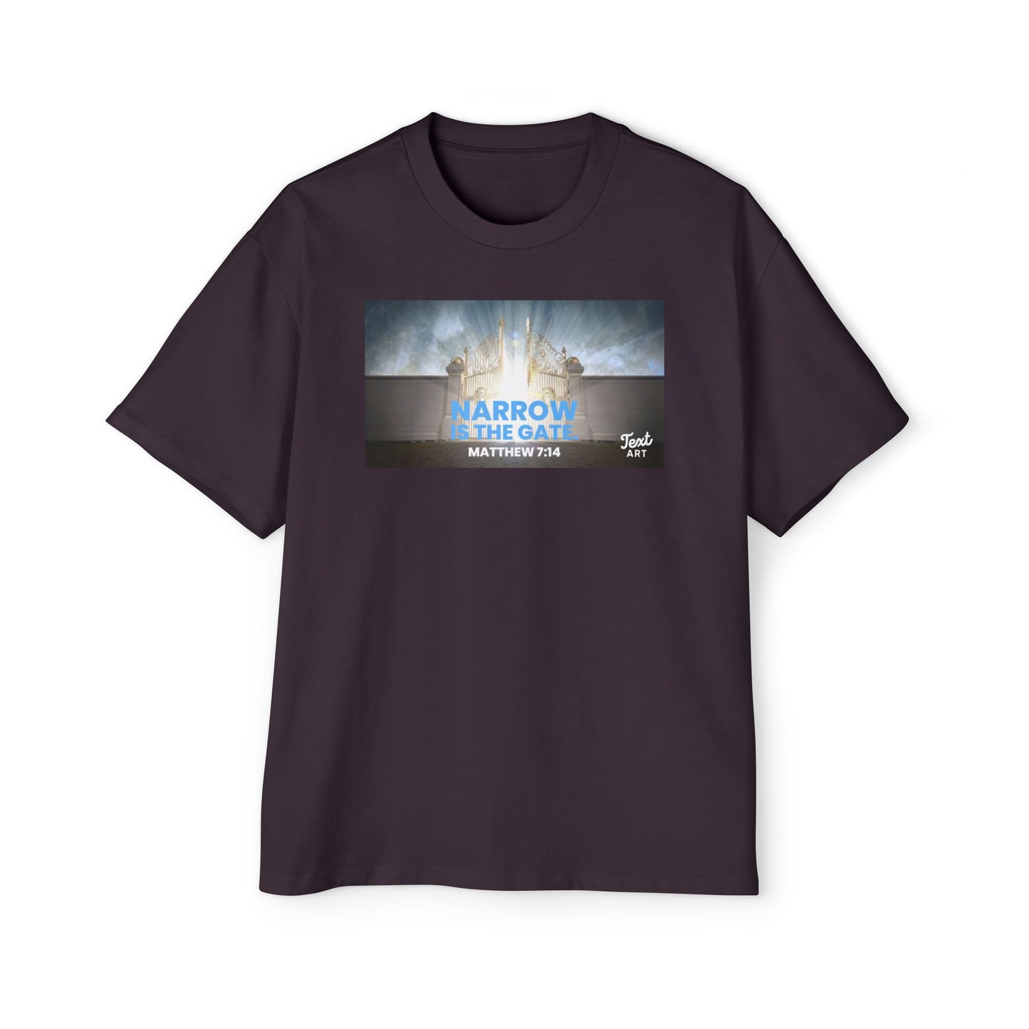 Inspirational Oversized Tee - "Narrow Is the Gate" Design