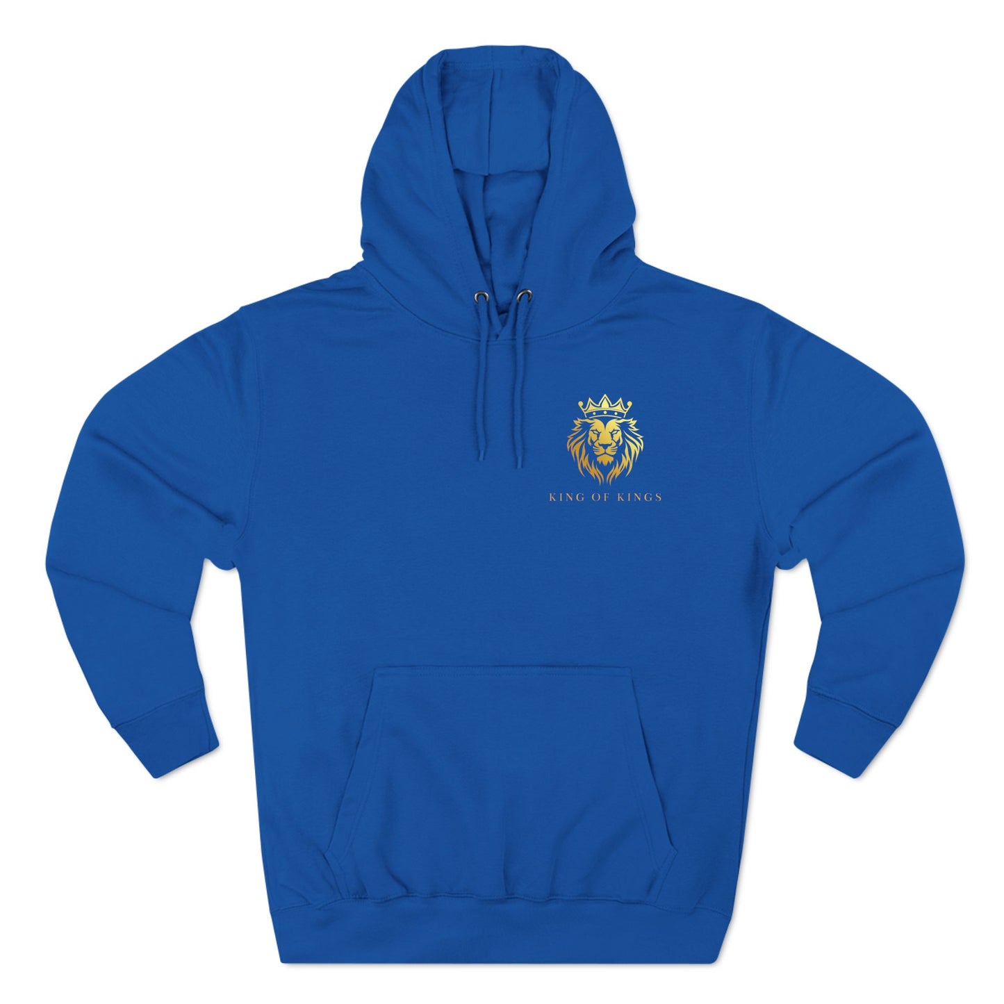 King of Kings Fleece Hoodie - Bold Blue Design for Comfort and Style