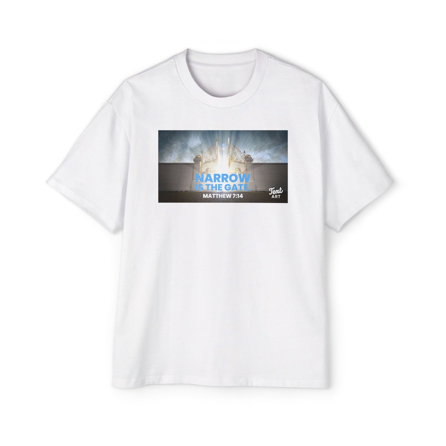 Inspirational Oversized Tee - "Narrow Is the Gate" Design