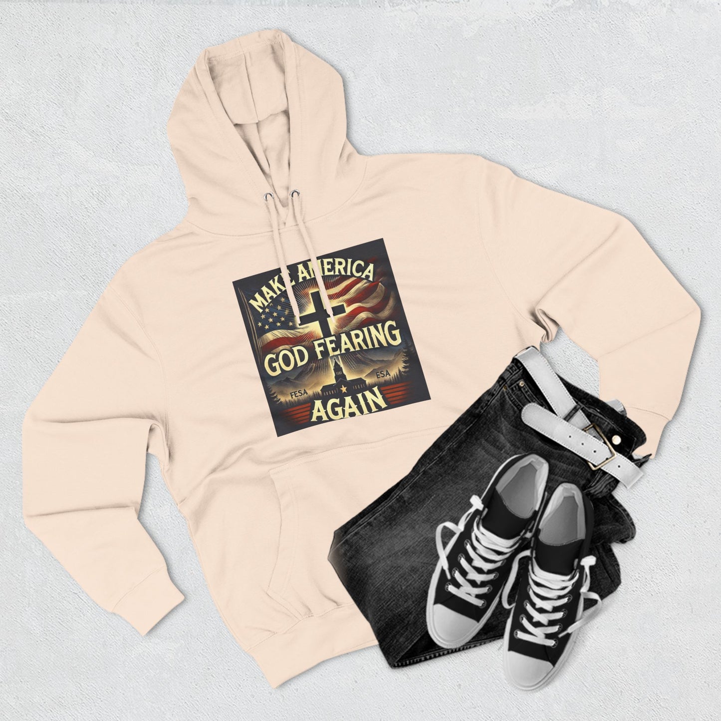 Three-Panel Fleece Hoodie