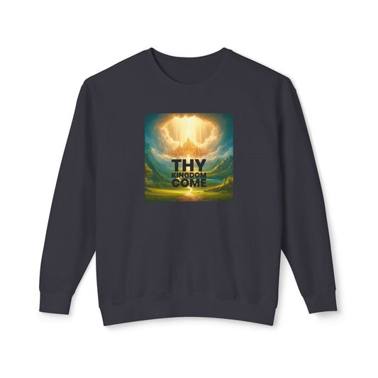 Inspirational Unisex Lightweight Crewneck Sweatshirt - "Thy Kingdom Come" Design