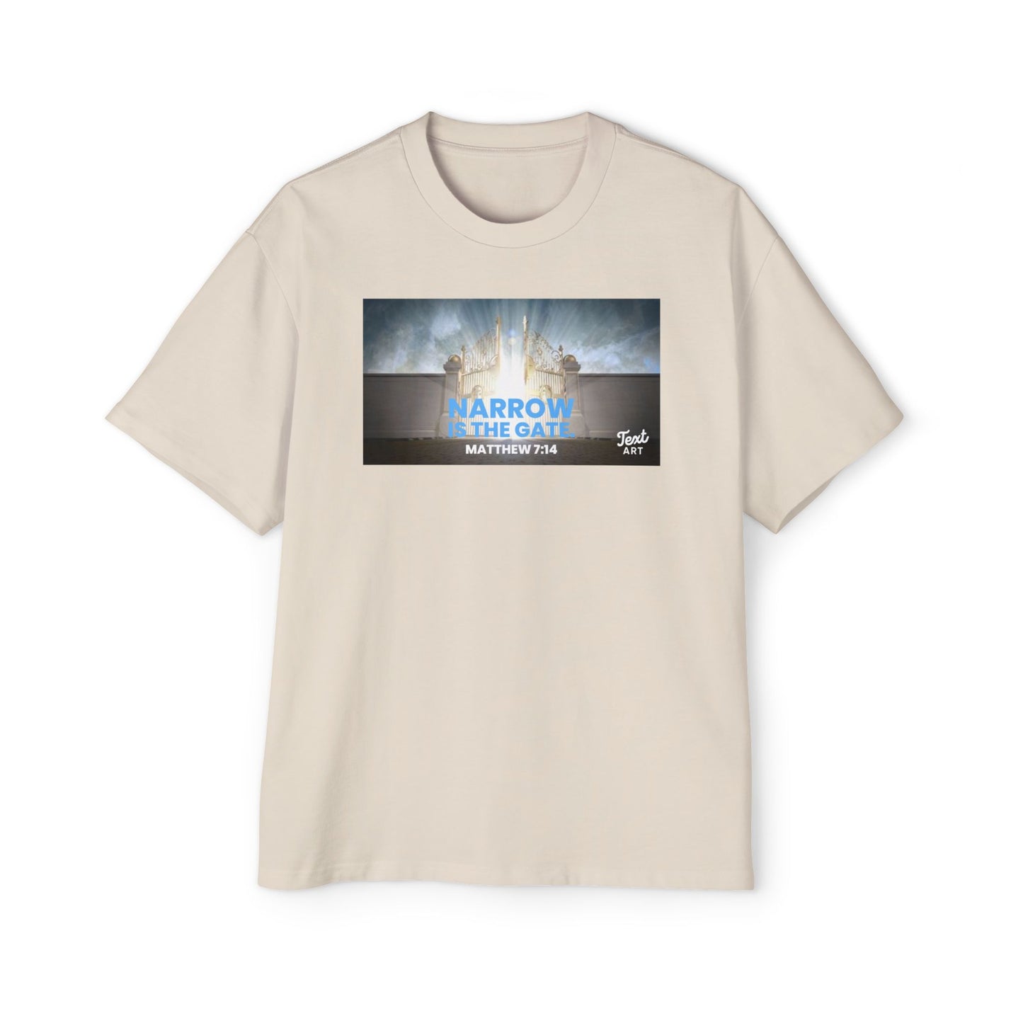 Inspirational Oversized Tee - "Narrow Is the Gate" Design