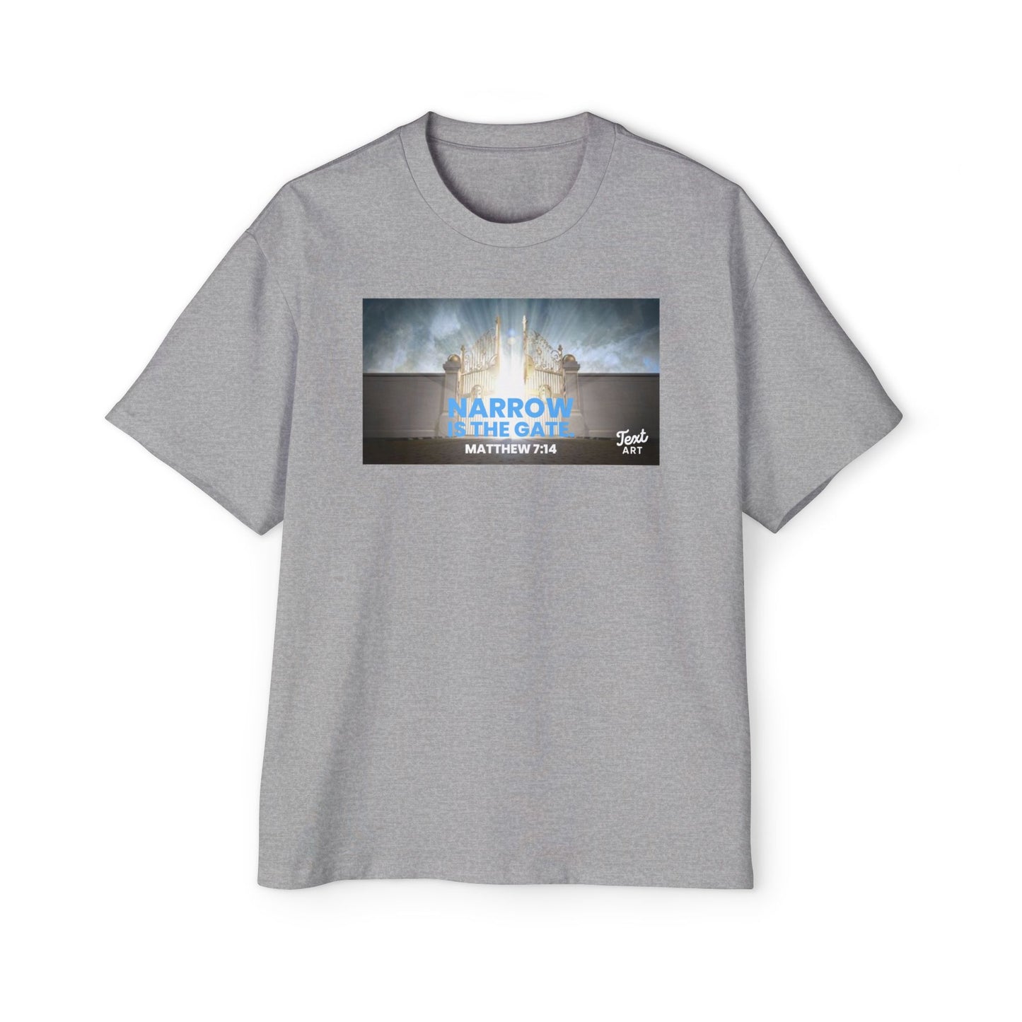 Inspirational Oversized Tee - "Narrow Is the Gate" Design