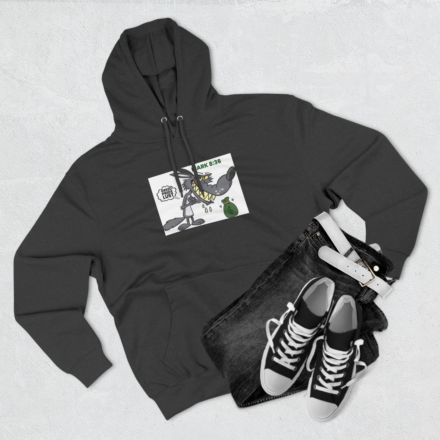 Graphic Three-Panel Fleece Hoodie - Fun, Comfortable & Unique Design