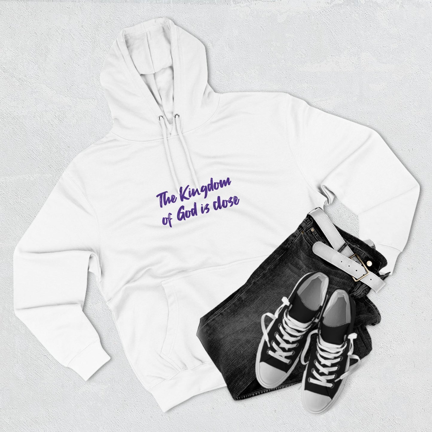 Comfortable Fleece Hoodie - "The Kingdom of God is Close" - Perfect for Faith and Inspiration