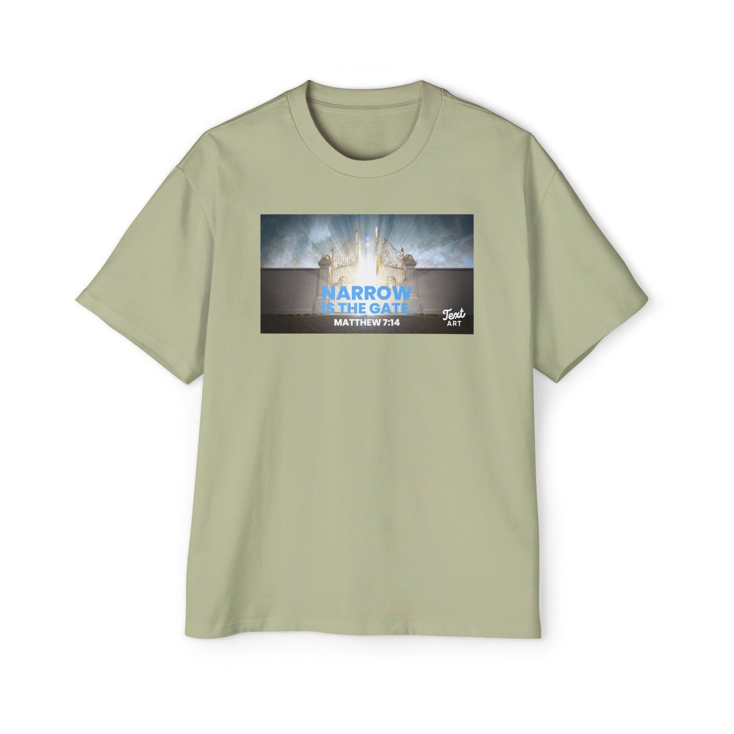 Inspirational Oversized Tee - "Narrow Is the Gate" Design