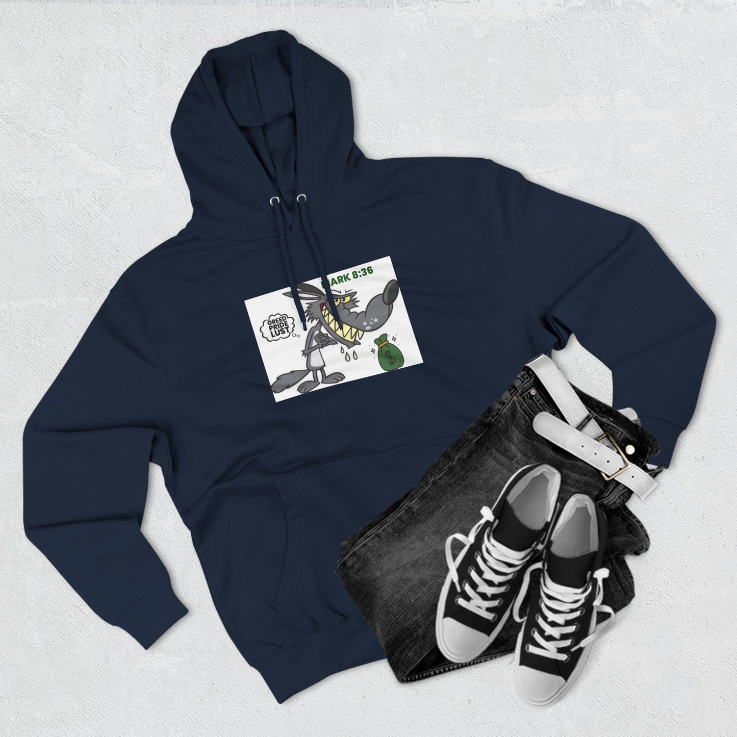 Graphic Three-Panel Fleece Hoodie - Fun, Comfortable & Unique Design