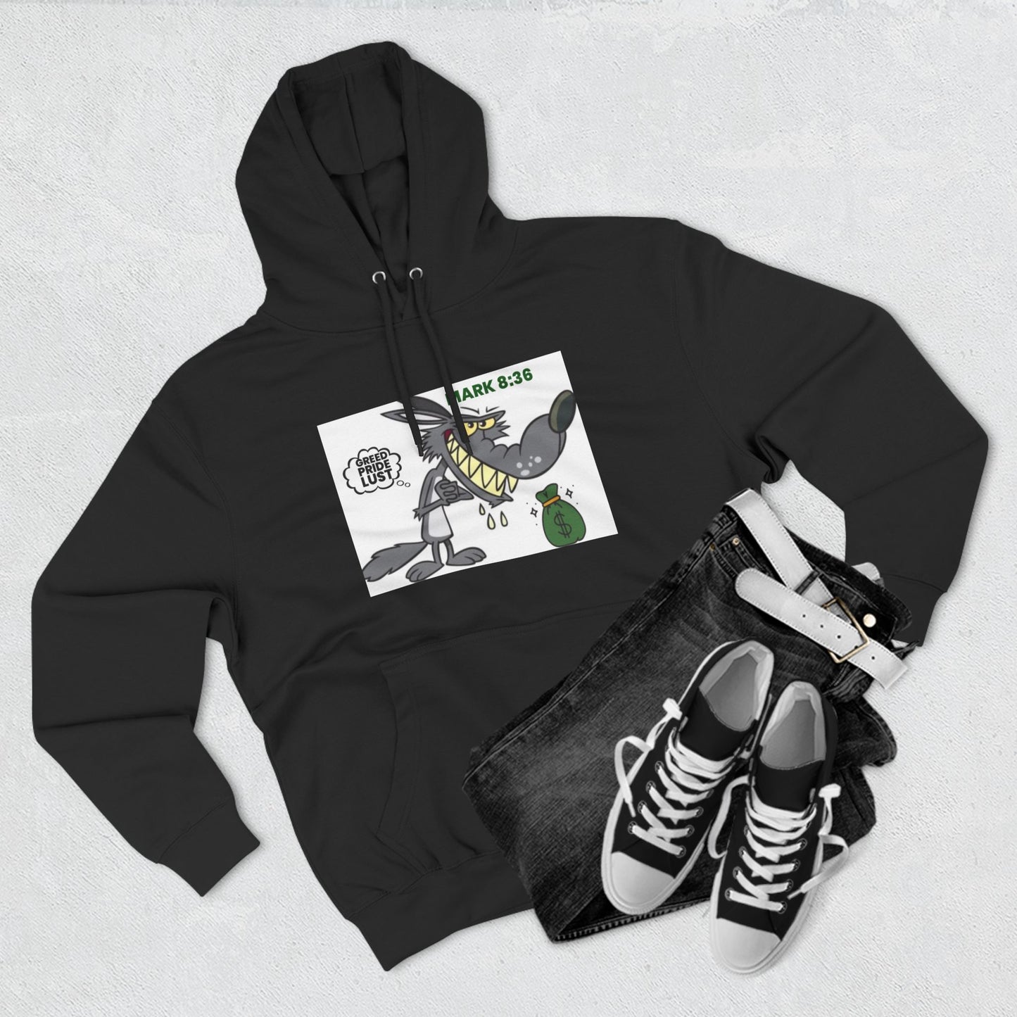 Graphic Three-Panel Fleece Hoodie - Fun, Comfortable & Unique Design