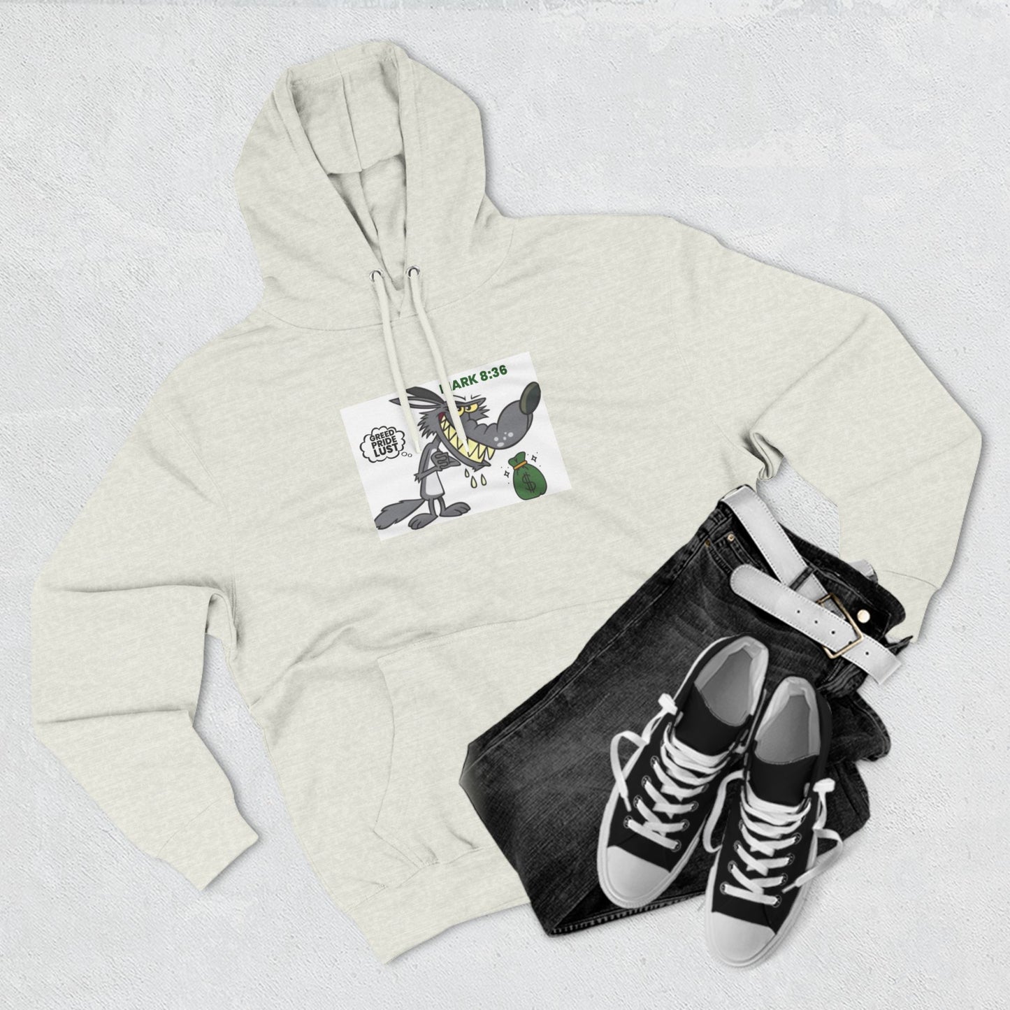 Graphic Three-Panel Fleece Hoodie - Fun, Comfortable & Unique Design