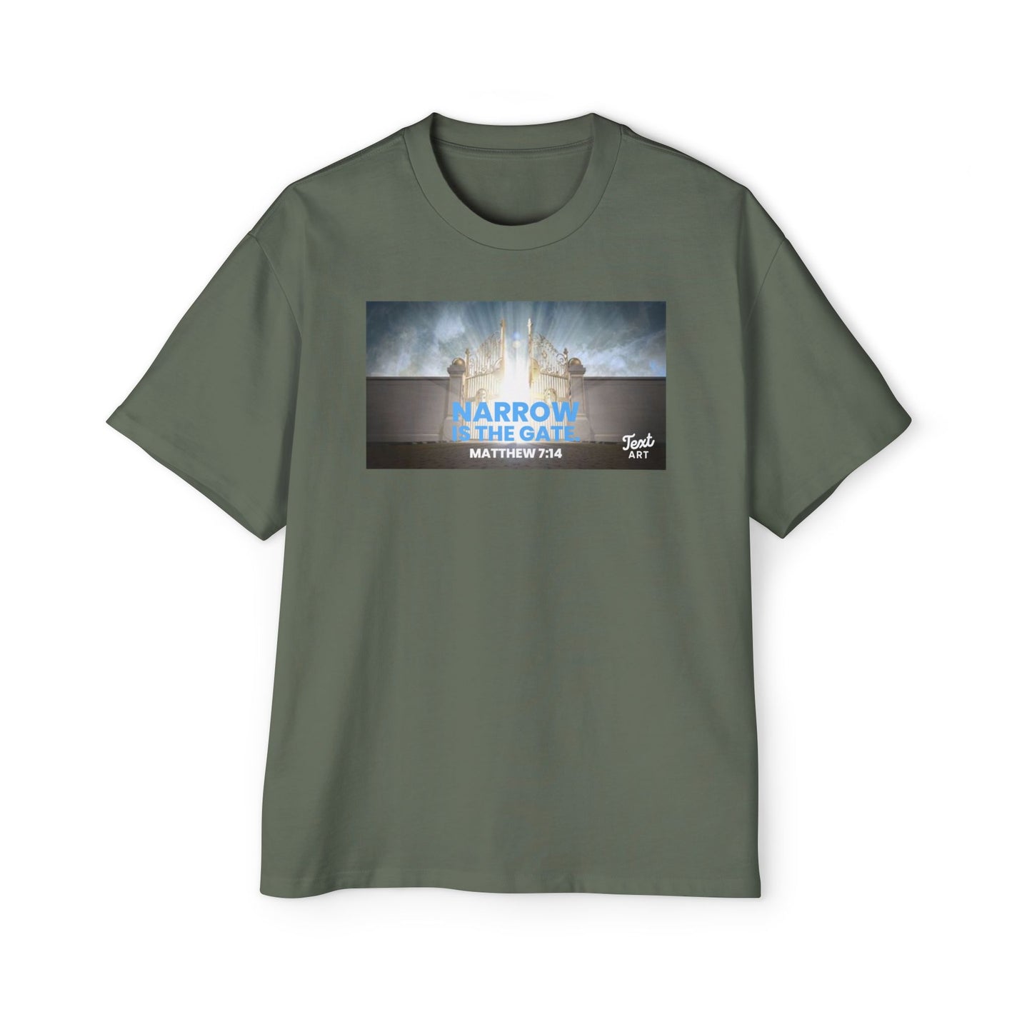 Inspirational Oversized Tee - "Narrow Is the Gate" Design