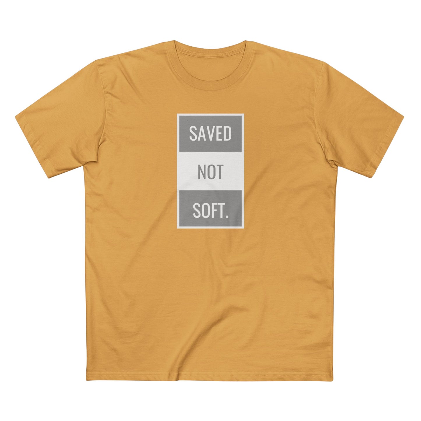 Camiseta básica para adultos Saved Not Soft: camiseta gráfica en rojo llamativo para entusiastas de la fe