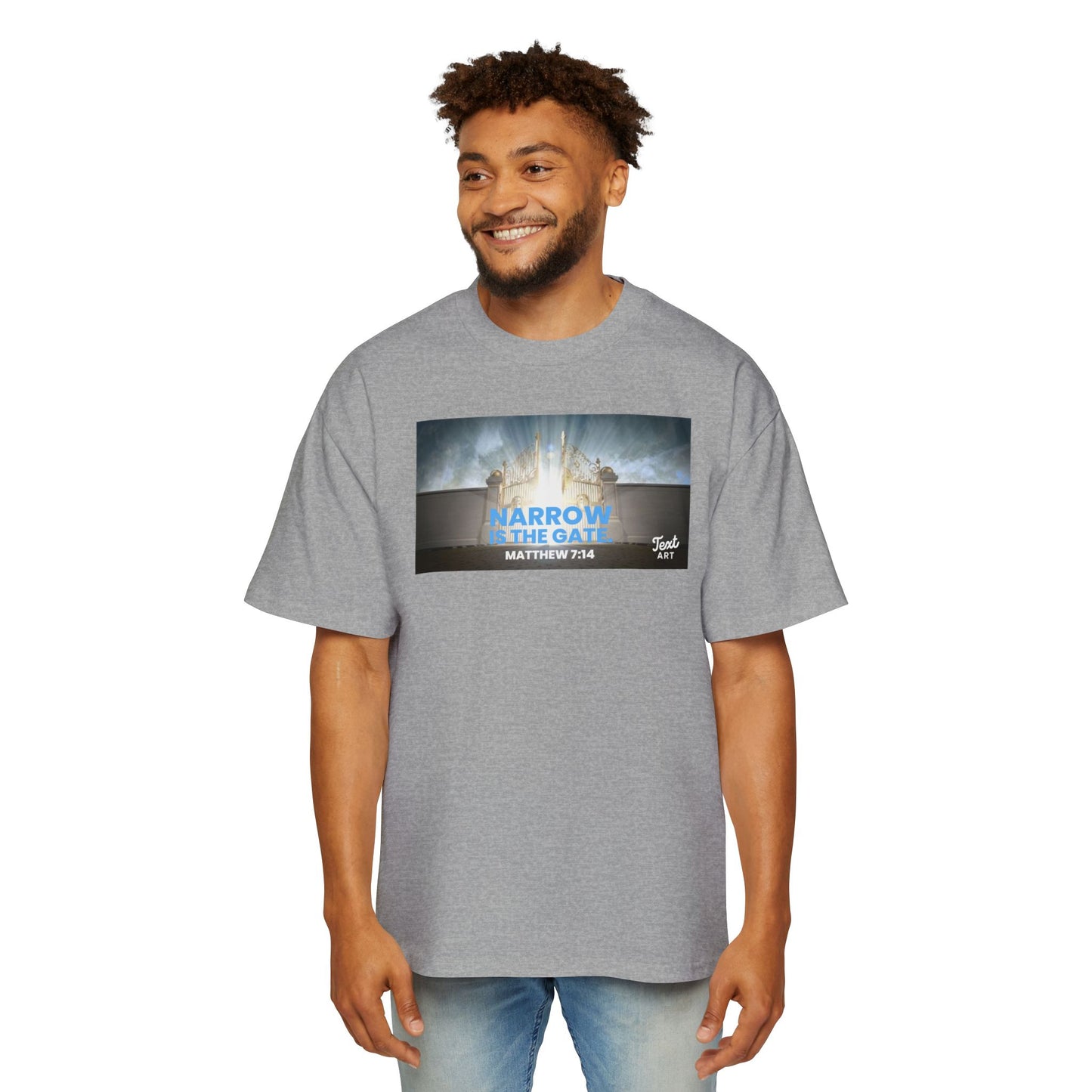 Inspirational Oversized Tee - "Narrow Is the Gate" Design