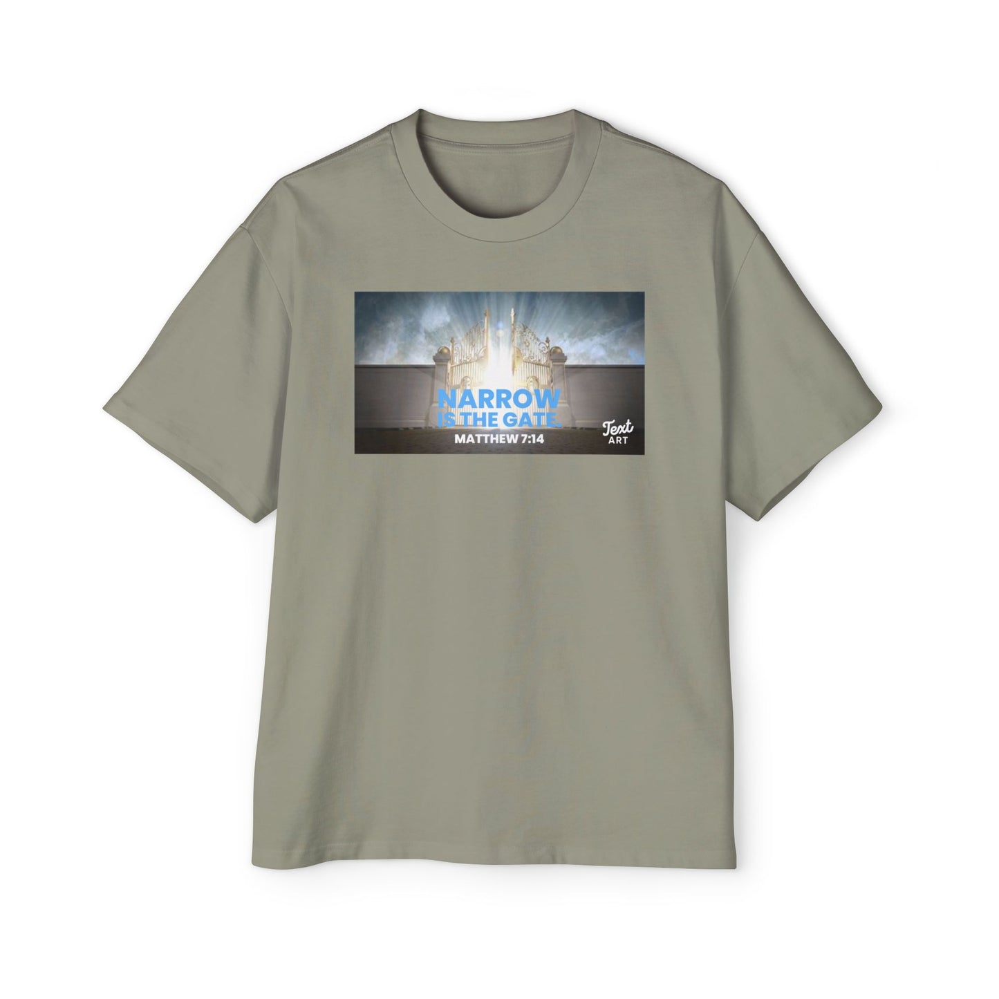 Inspirational Oversized Tee - "Narrow Is the Gate" Design