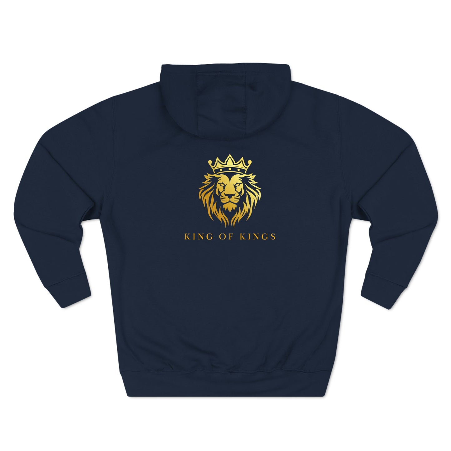 King of Kings Fleece Hoodie - Bold Blue Design for Comfort and Style