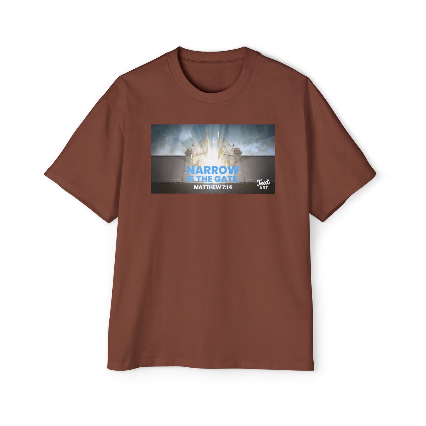 Inspirational Oversized Tee - "Narrow Is the Gate" Design