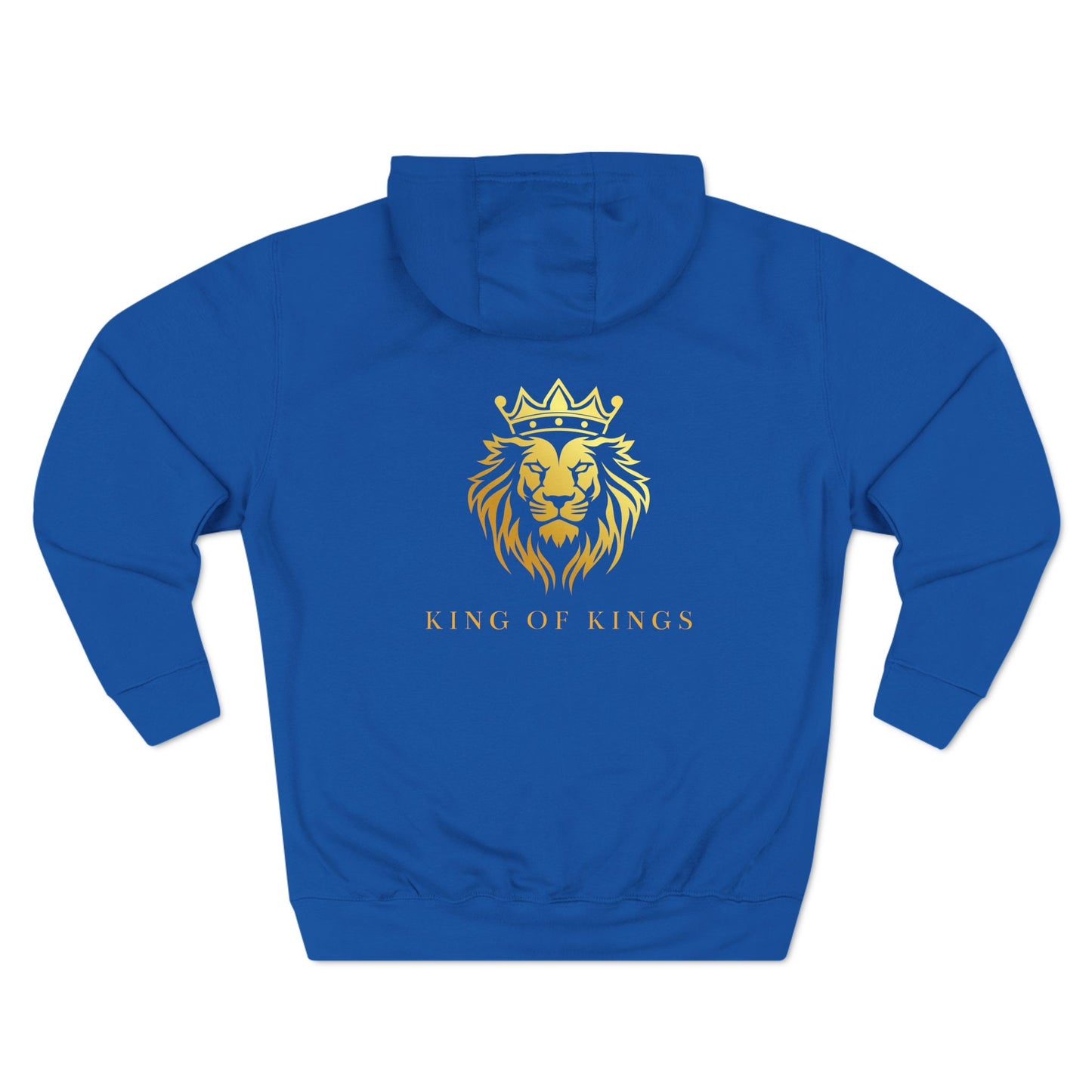 King of Kings Fleece Hoodie - Bold Blue Design for Comfort and Style