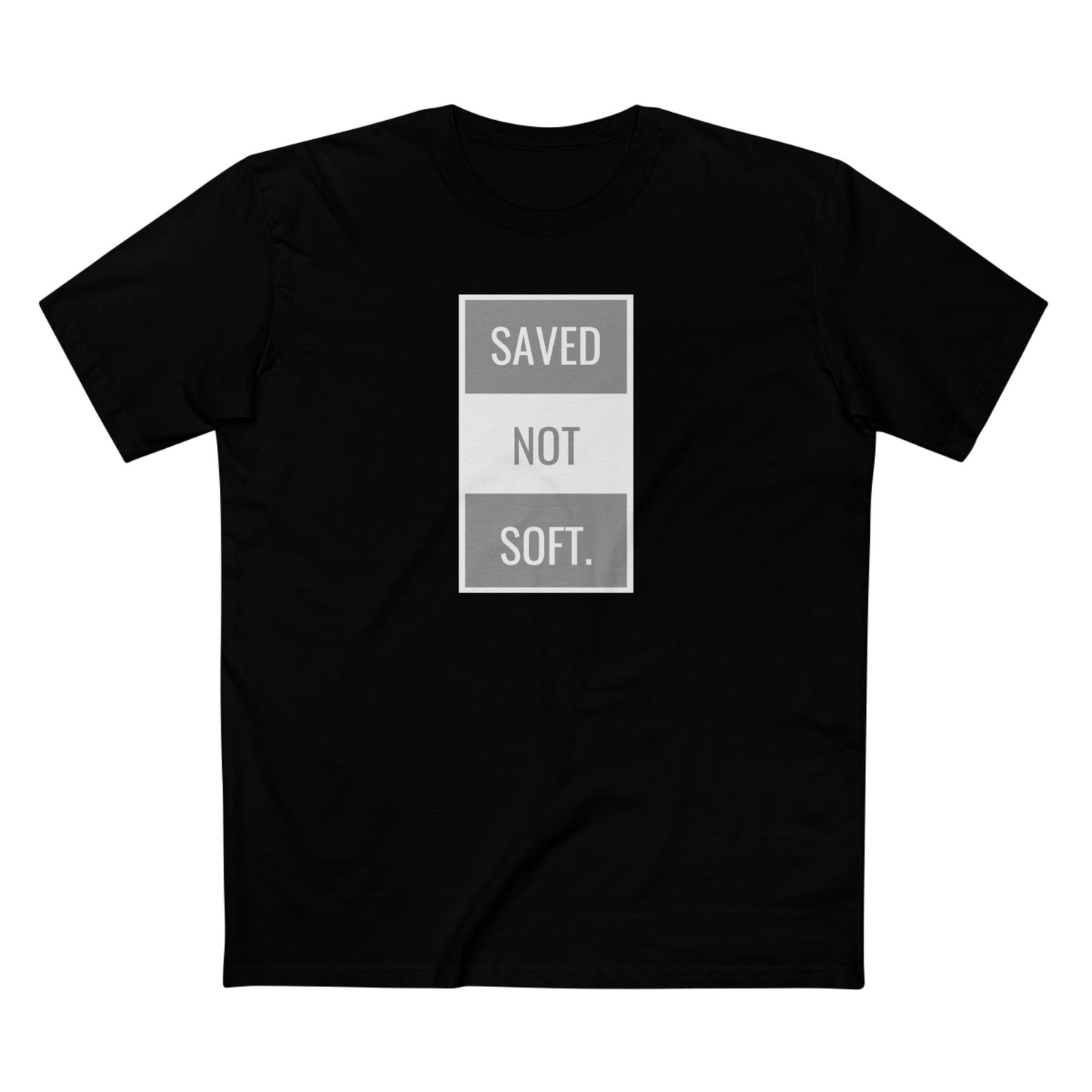 Camiseta básica para adultos Saved Not Soft: camiseta gráfica en rojo llamativo para entusiastas de la fe