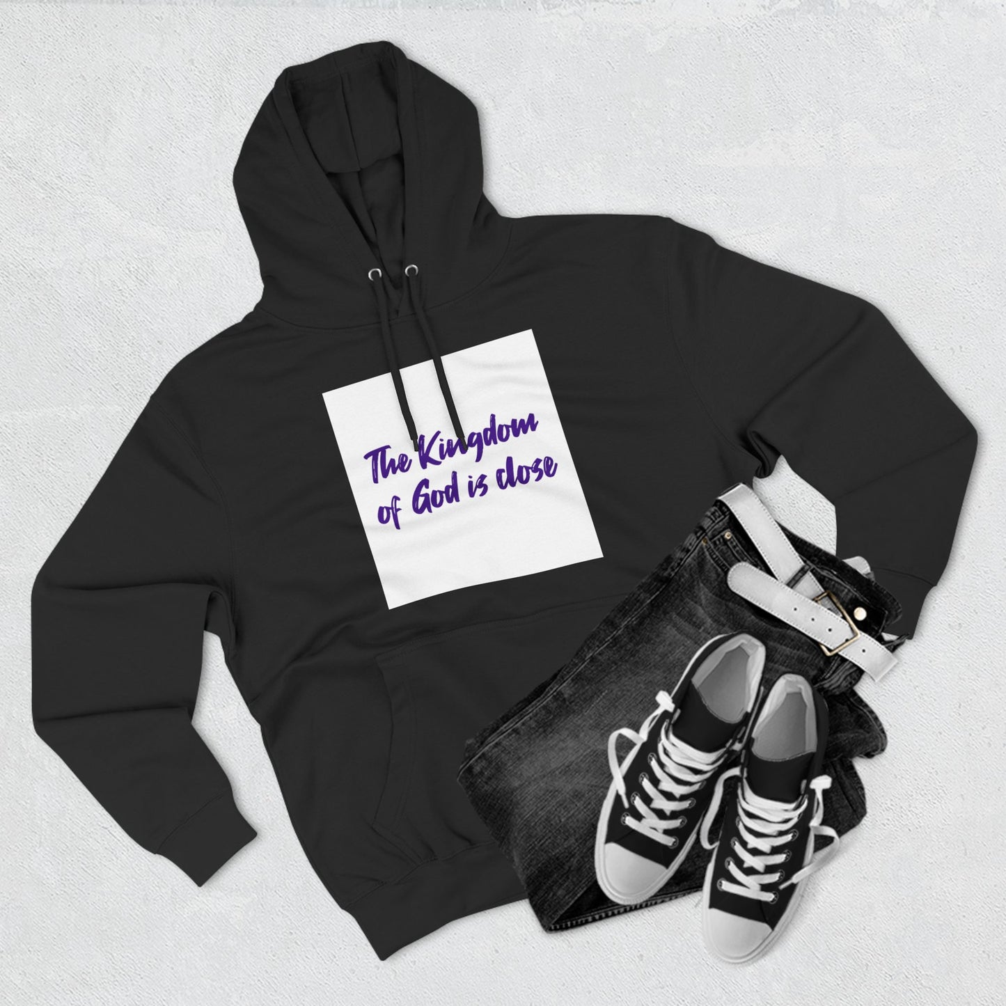 Comfortable Fleece Hoodie - "The Kingdom of God is Close" - Perfect for Faith and Inspiration