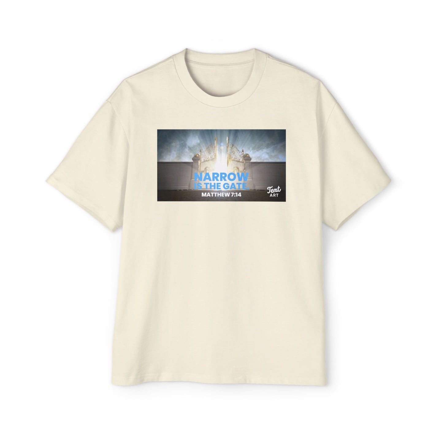 Inspirational Oversized Tee - "Narrow Is the Gate" Design