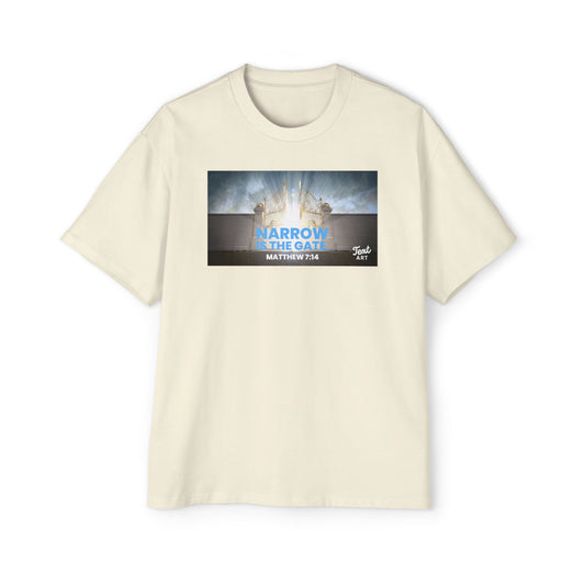 Inspirational Oversized Tee - "Narrow Is the Gate" Design