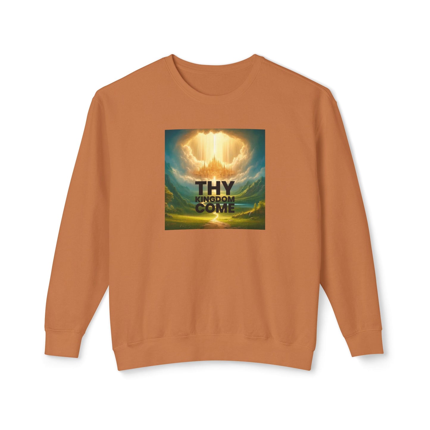 Inspirational Unisex Lightweight Crewneck Sweatshirt - "Thy Kingdom Come" Design