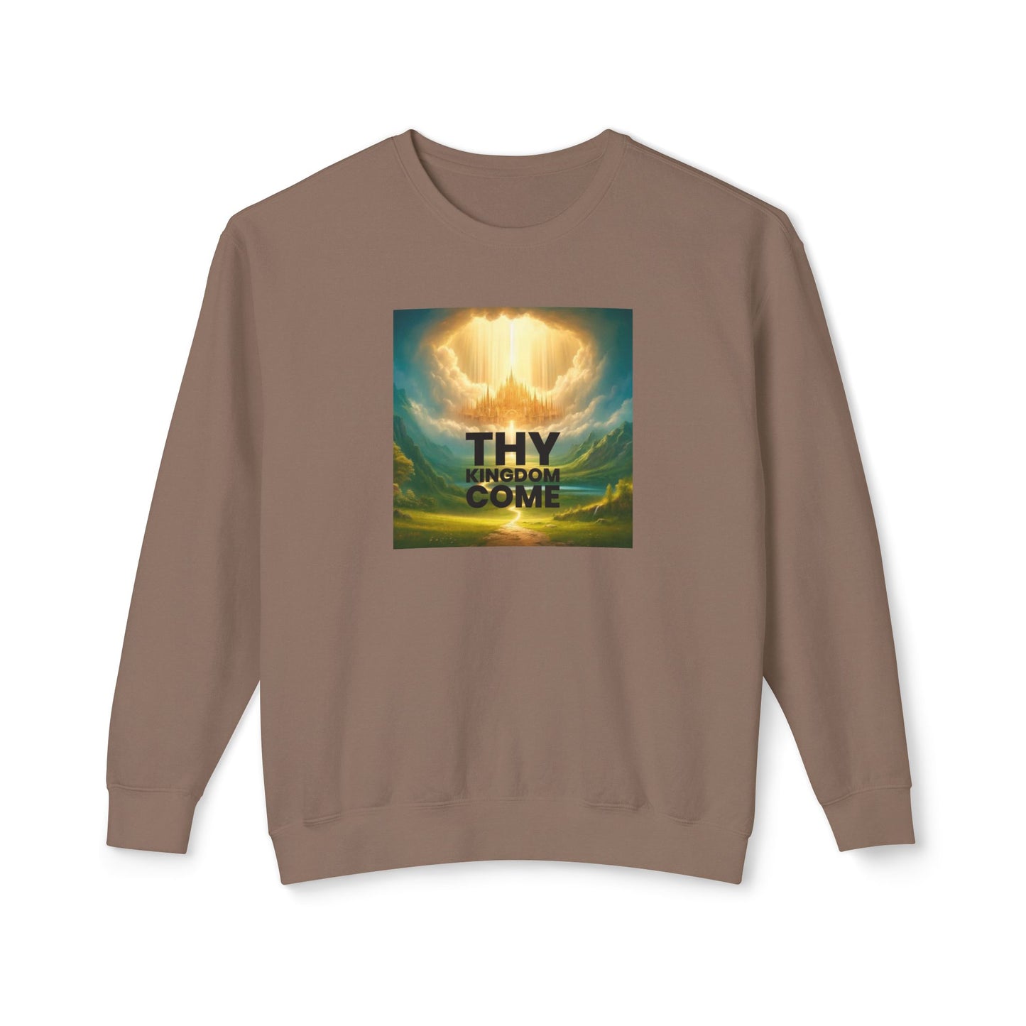 Inspirational Unisex Lightweight Crewneck Sweatshirt - "Thy Kingdom Come" Design