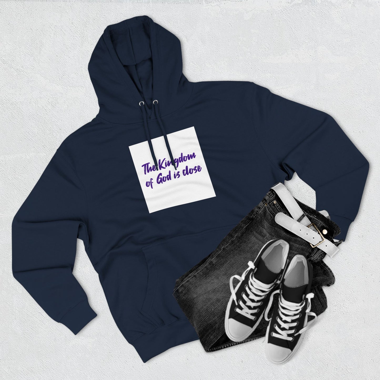 Comfortable Fleece Hoodie - "The Kingdom of God is Close" - Perfect for Faith and Inspiration