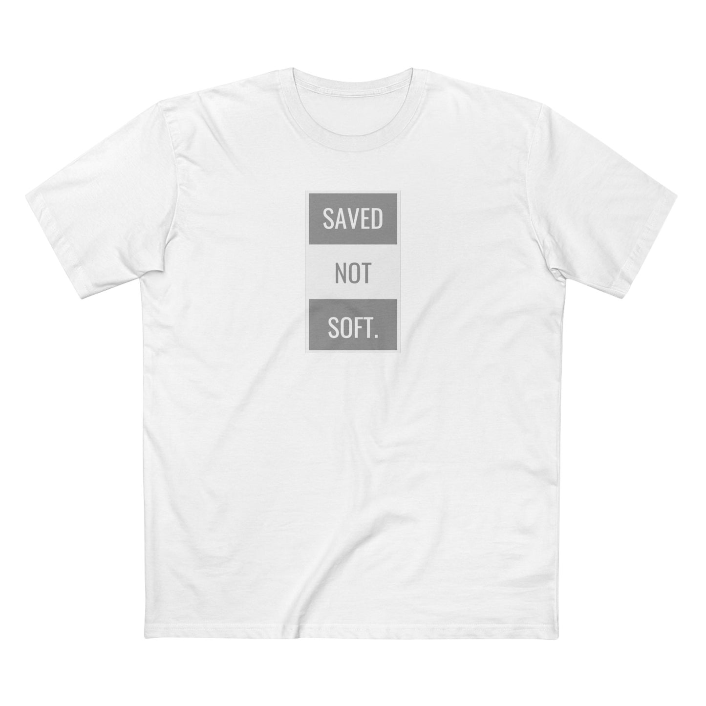 Camiseta básica para adultos Saved Not Soft: camiseta gráfica en rojo llamativo para entusiastas de la fe