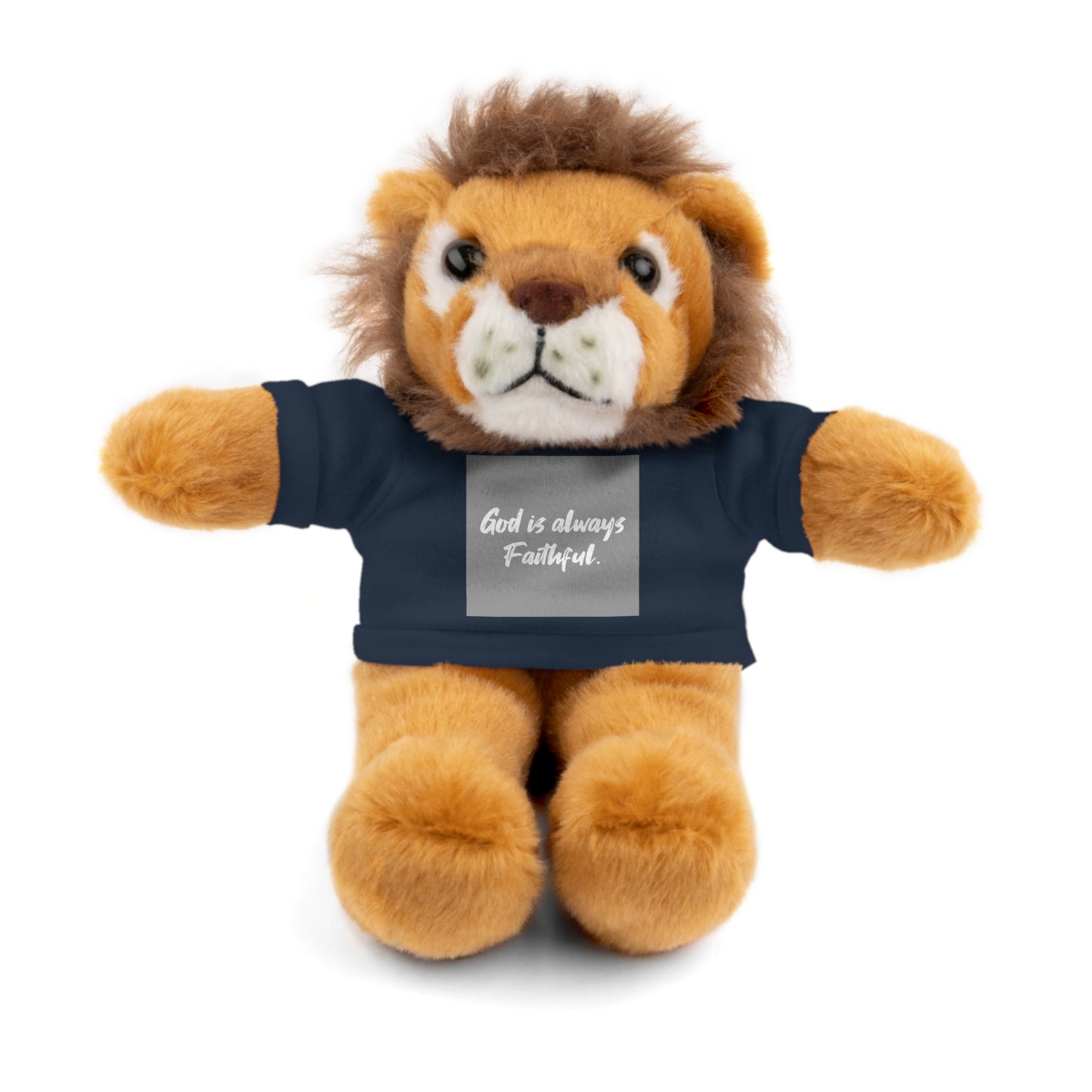 Peluche de oso fiel: camiseta de juguete con la frase "Dios siempre es fiel"