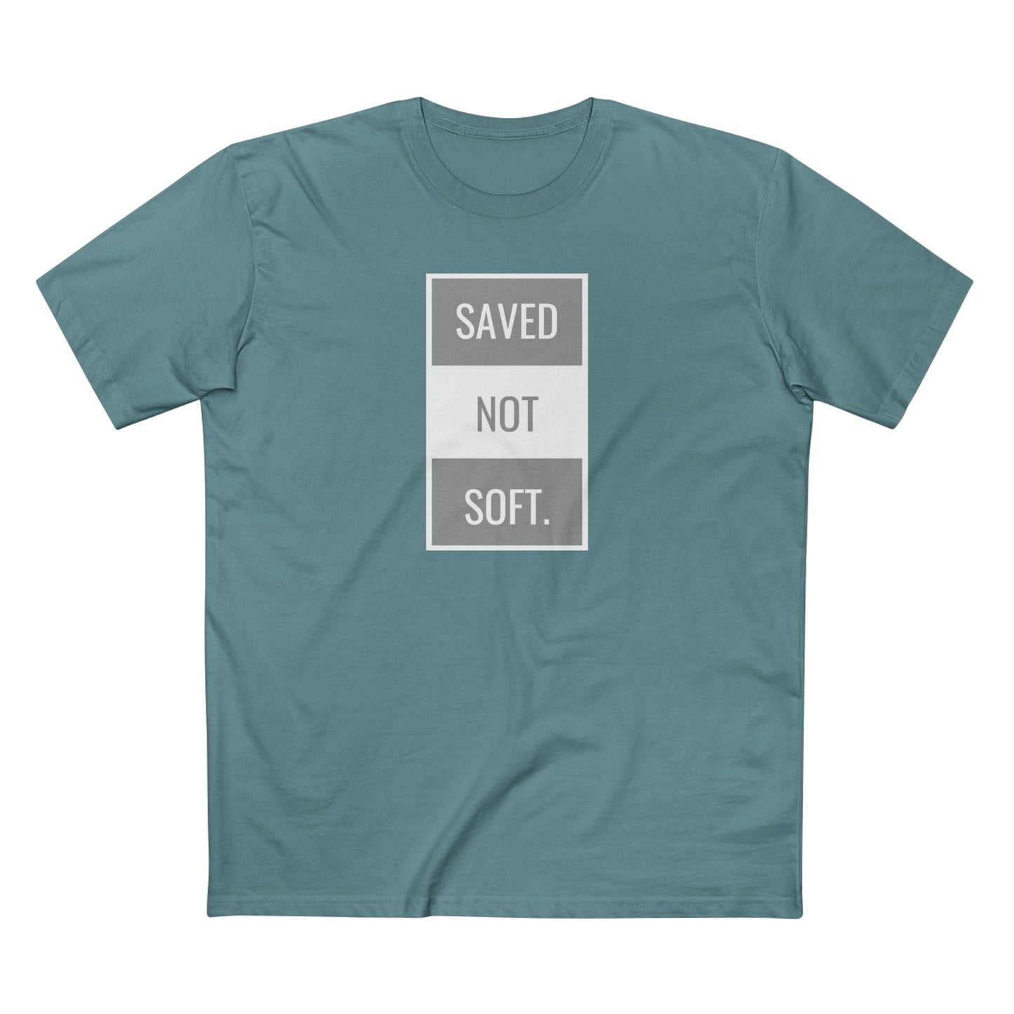 Camiseta básica para adultos Saved Not Soft: camiseta gráfica en rojo llamativo para entusiastas de la fe